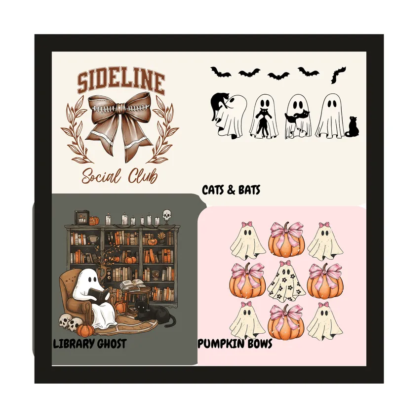 Fall and Halloween crewneck designs